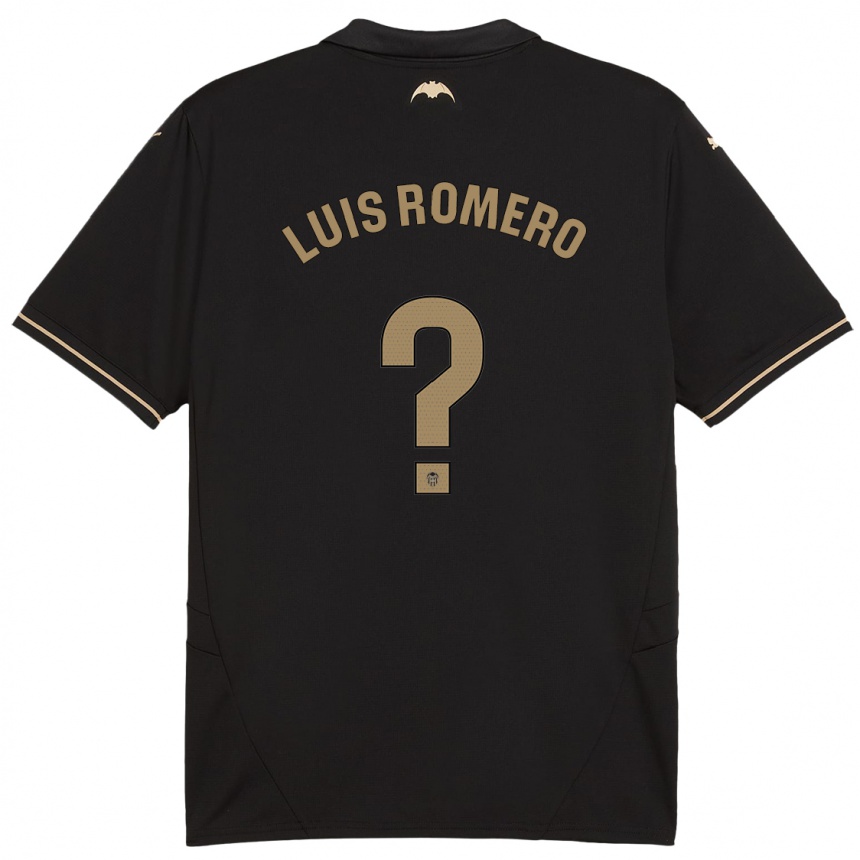 Kids Football Luis Romero #0 Black Away Jersey 2024/25 T-Shirt Canada