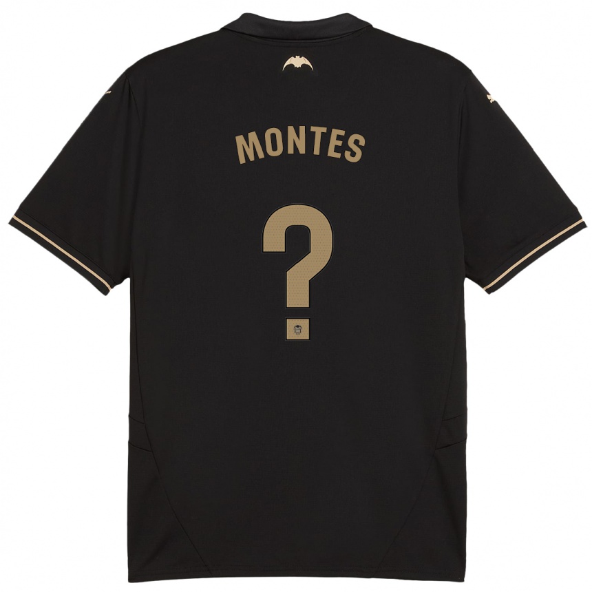 Kids Football Jan Montes #0 Black Away Jersey 2024/25 T-Shirt Canada