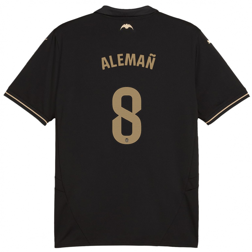 Kids Football Pedro Alemañ #8 Black Away Jersey 2024/25 T-Shirt Canada