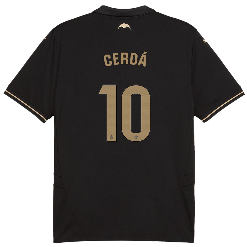 Kids Football Alex Cerdá #10 Black Away Jersey 2024/25 T-Shirt Canada