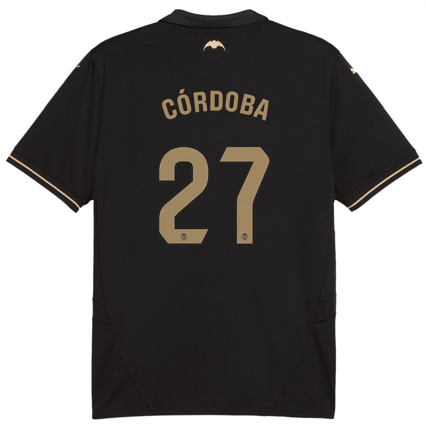 Kids Football Iker Córdoba #27 Black Away Jersey 2024/25 T-Shirt Canada