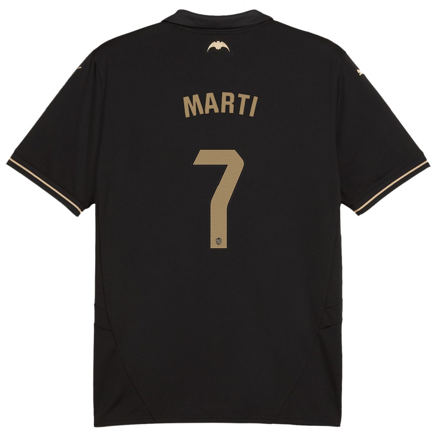 Kids Football Marina Martí #7 Black Away Jersey 2024/25 T-Shirt Canada