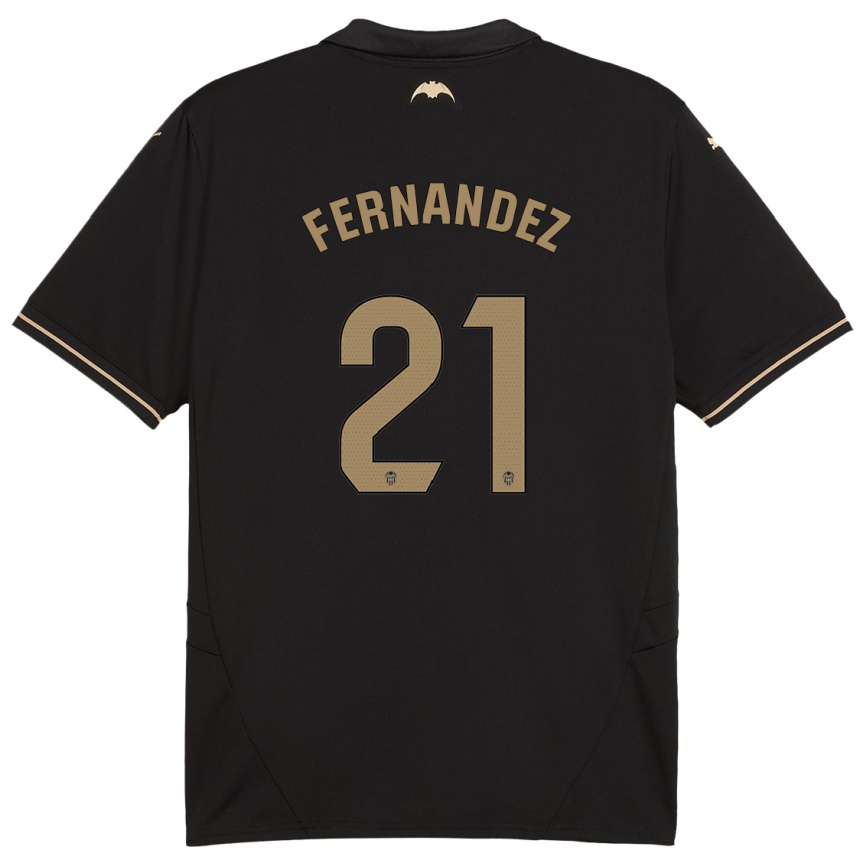 Kids Football Estela Fernández #21 Black Away Jersey 2024/25 T-Shirt Canada