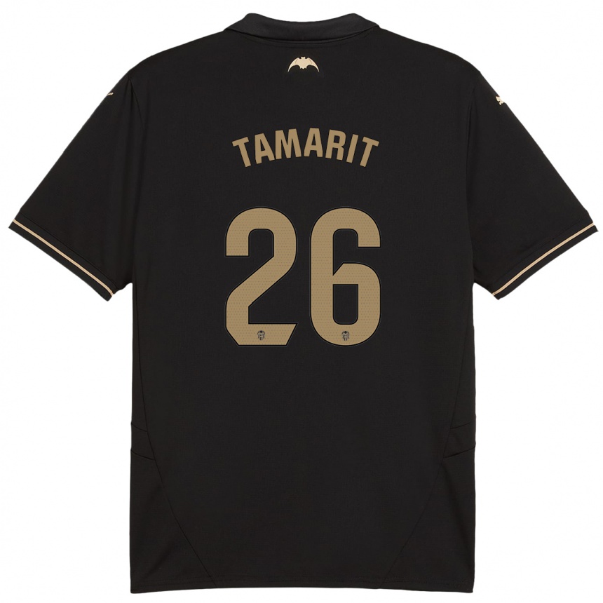 Kids Football Sara Tamarit #26 Black Away Jersey 2024/25 T-Shirt Canada