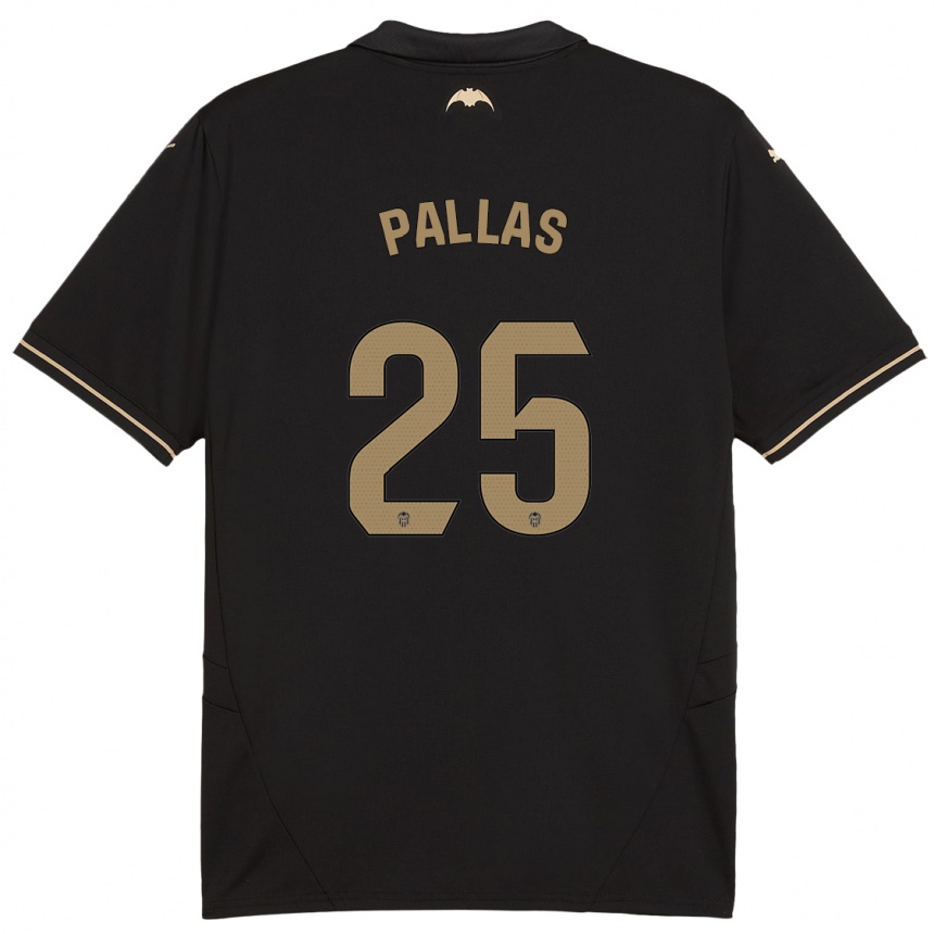 Kids Football Nerea Pallas #25 Black Away Jersey 2024/25 T-Shirt Canada