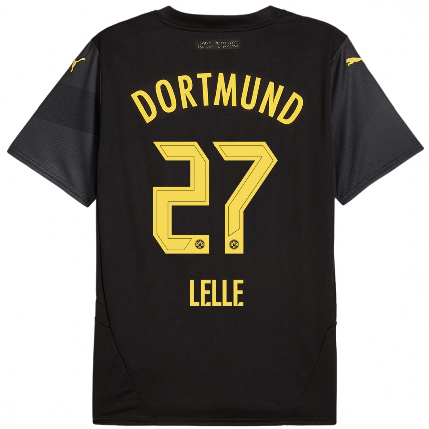 Kids Football David Lelle #27 Black Yellow Away Jersey 2024/25 T-Shirt Canada