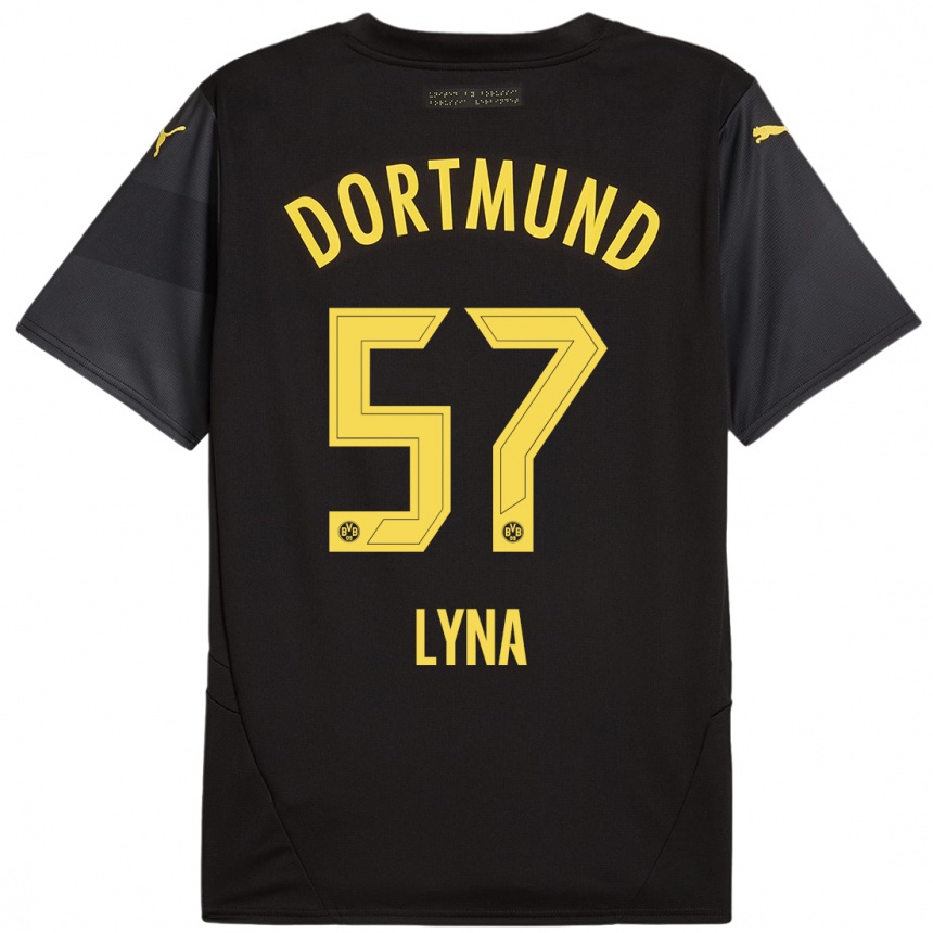 Enfant Football Maillot Schwarz Lyna #57 Noir Jaune Tenues Extérieur 2024/25 Canada