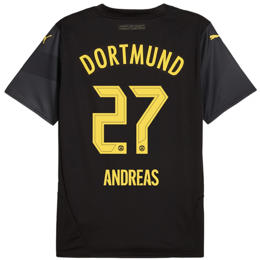 Enfant Football Maillot Kuno Andreas #27 Noir Jaune Tenues Extérieur 2024/25 Canada