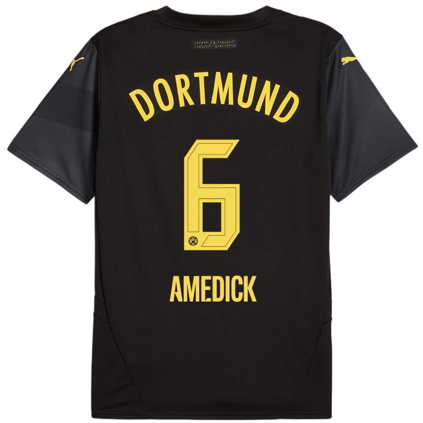 Enfant Football Maillot Maik Amedick #6 Noir Jaune Tenues Extérieur 2024/25 Canada