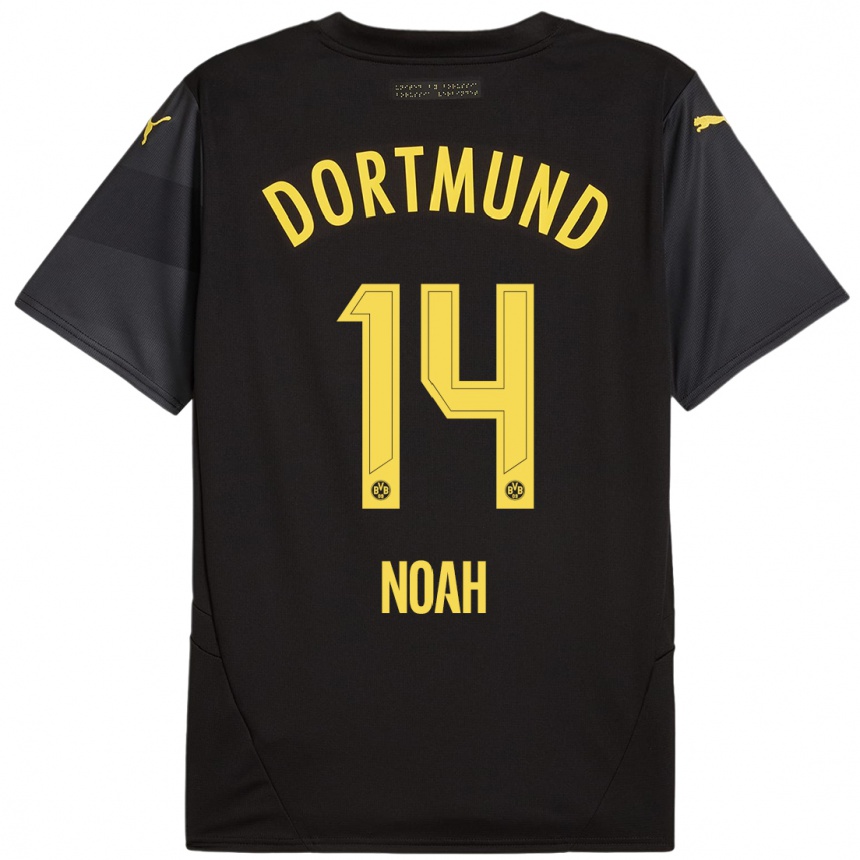 Kids Football Colin Noah Kleine-Bekel #14 Black Yellow Away Jersey 2024/25 T-Shirt Canada