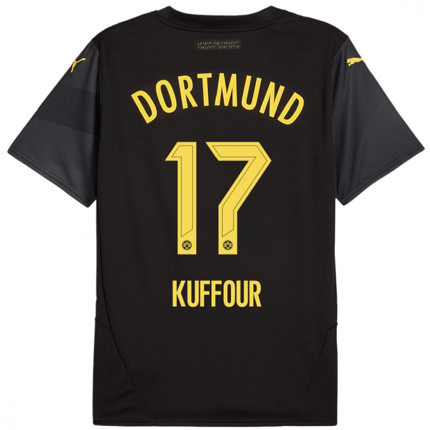 Enfant Football Maillot Lloyd-Addo Kuffour #17 Noir Jaune Tenues Extérieur 2024/25 Canada