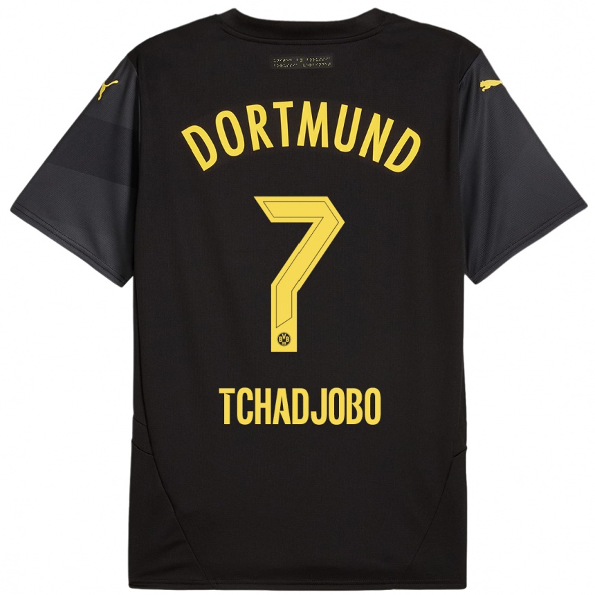 Enfant Football Maillot Dia Tchadjobo #7 Noir Jaune Tenues Extérieur 2024/25 Canada