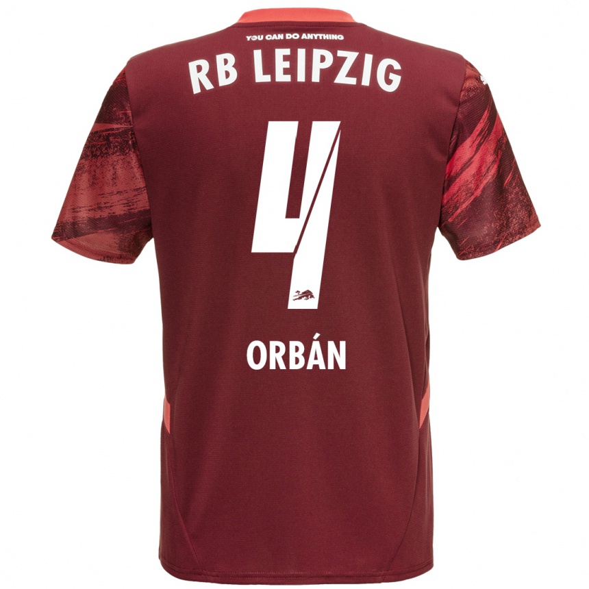 Kids Football Willi Orbán #4 Burgundy Away Jersey 2024/25 T-Shirt Canada