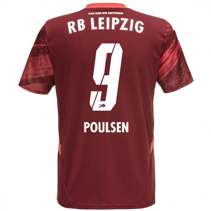 Enfant Football Maillot Yussuf Poulsen #9 Bordeaux Tenues Extérieur 2024/25 Canada