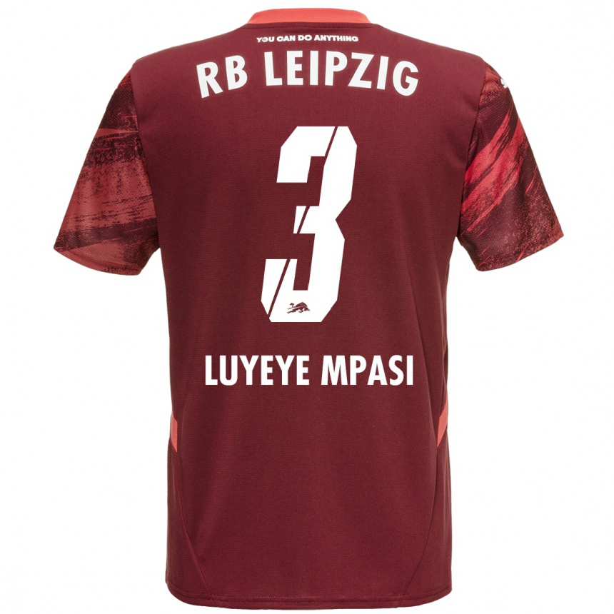 Kids Football Seal Luyeye Mpasi #3 Burgundy Away Jersey 2024/25 T-Shirt Canada