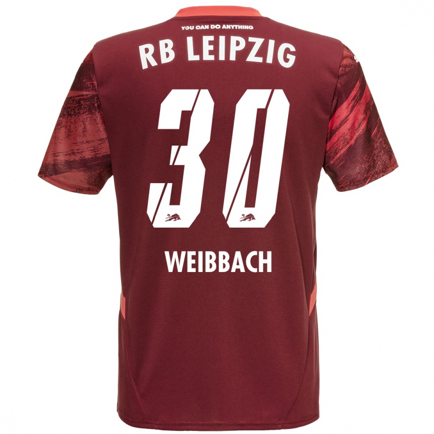 Enfant Football Maillot Noah Weißbach #30 Bordeaux Tenues Extérieur 2024/25 Canada