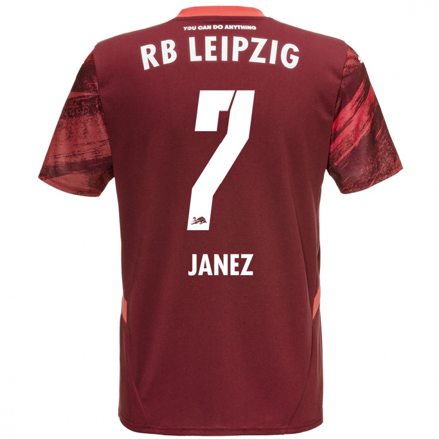 Kids Football Korina Lara Janež #7 Burgundy Away Jersey 2024/25 T-Shirt Canada