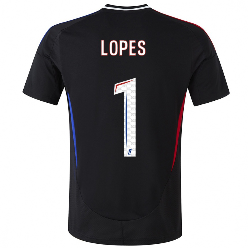 Kids Football Anthony Lopes #1 Black Away Jersey 2024/25 T-Shirt Canada