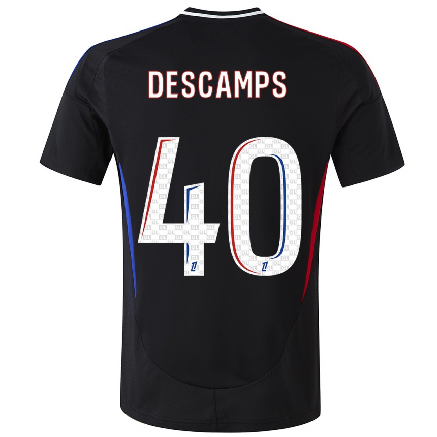 Kids Football Rémy Descamps #40 Black Away Jersey 2024/25 T-Shirt Canada