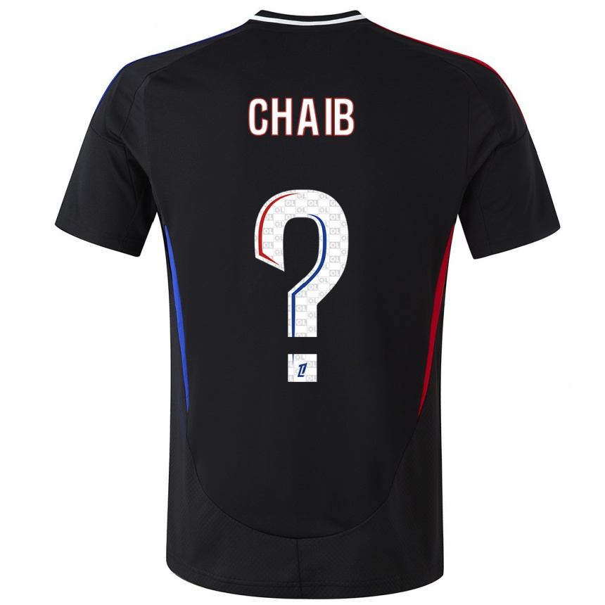 Kids Football Yacine Chaib #0 Black Away Jersey 2024/25 T-Shirt Canada