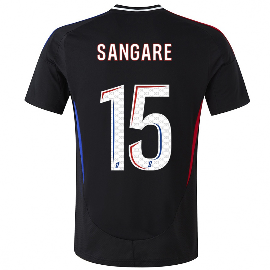 Kids Football Wassa Sangaré #15 Black Away Jersey 2024/25 T-Shirt Canada