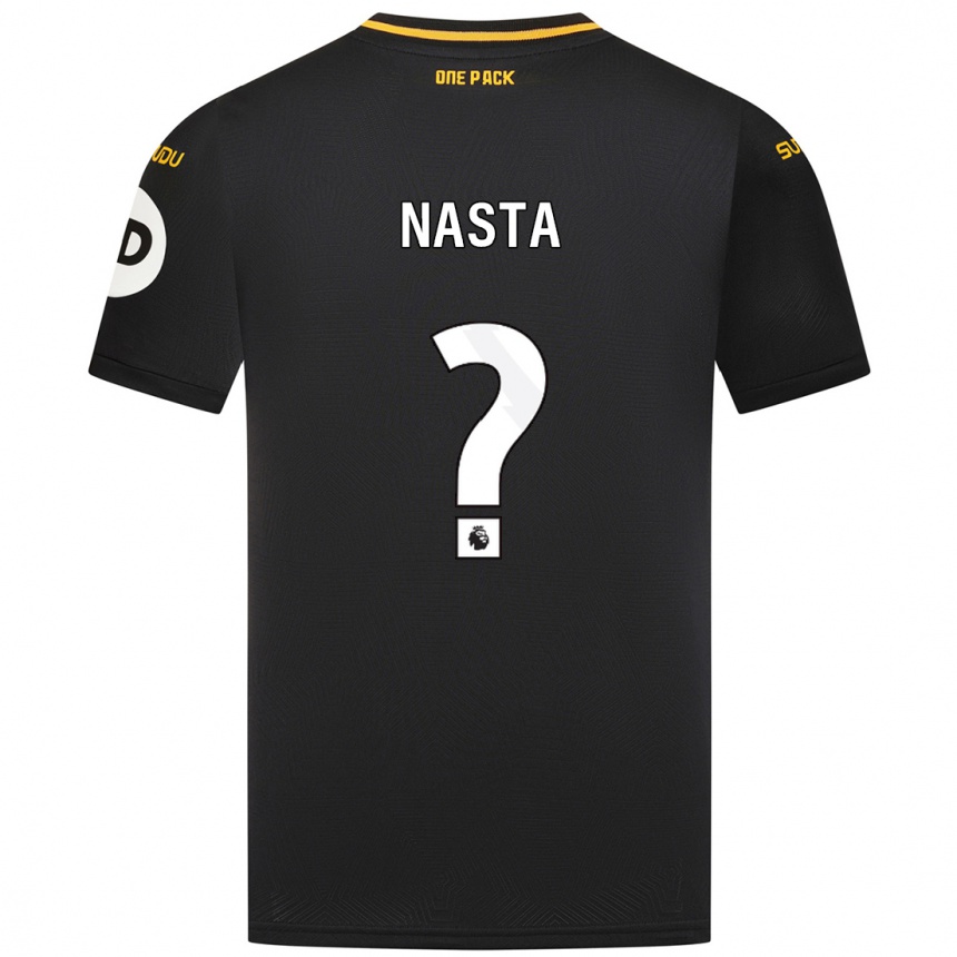 Kids Football Arthur Nasta #0 Black Away Jersey 2024/25 T-Shirt Canada