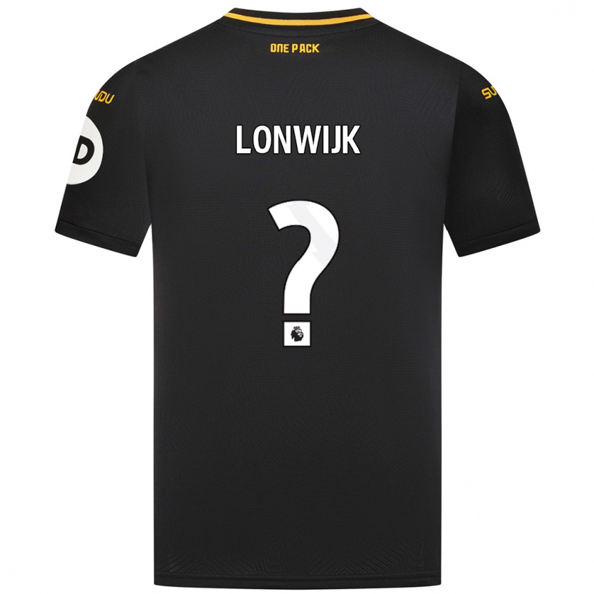 Kids Football Nigel Lonwijk #0 Black Away Jersey 2024/25 T-Shirt Canada