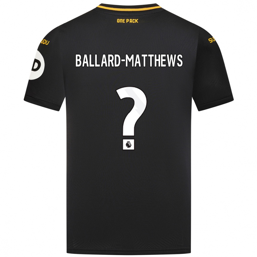 Kids Football Emilio Ballard-Matthews #0 Black Away Jersey 2024/25 T-Shirt Canada