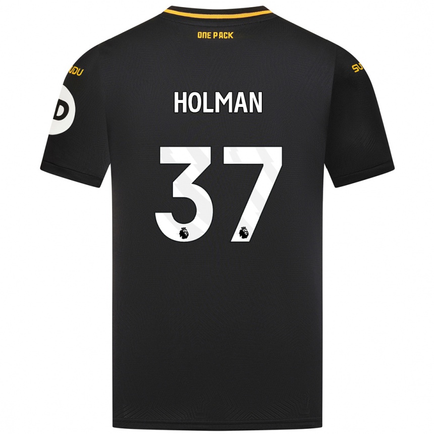 Kids Football Fletcher Holman #37 Black Away Jersey 2024/25 T-Shirt Canada