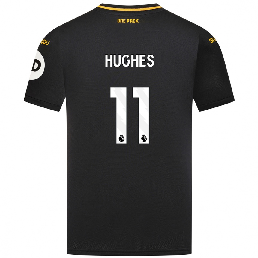 Enfant Football Maillot Amber Hughes #11 Noir Tenues Extérieur 2024/25 Canada