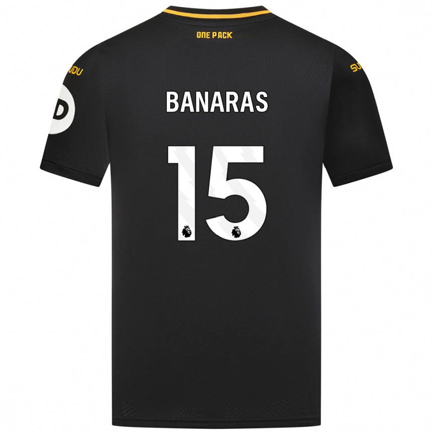 Kids Football Layla Banaras #15 Black Away Jersey 2024/25 T-Shirt Canada