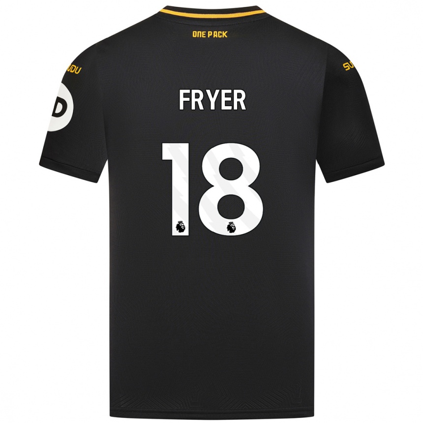 Kids Football Hannah Fryer #18 Black Away Jersey 2024/25 T-Shirt Canada