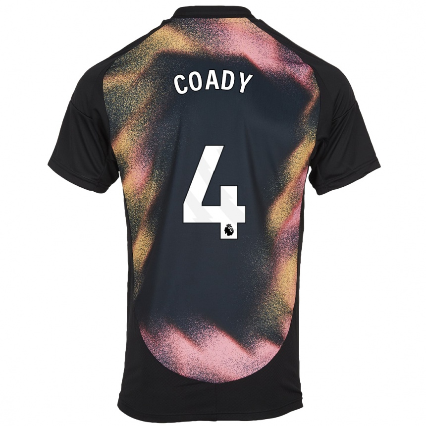 Enfant Football Maillot Conor Coady #4 Noir Blanc Tenues Extérieur 2024/25 Canada