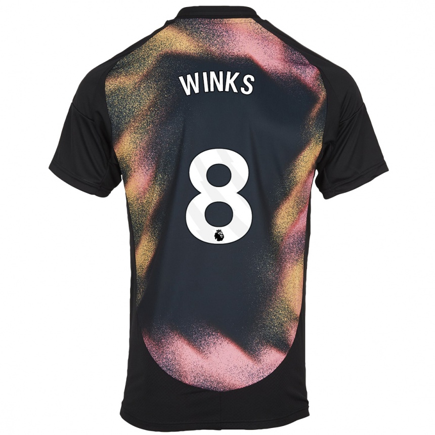 Kids Football Harry Winks #8 Black White Away Jersey 2024/25 T-Shirt Canada