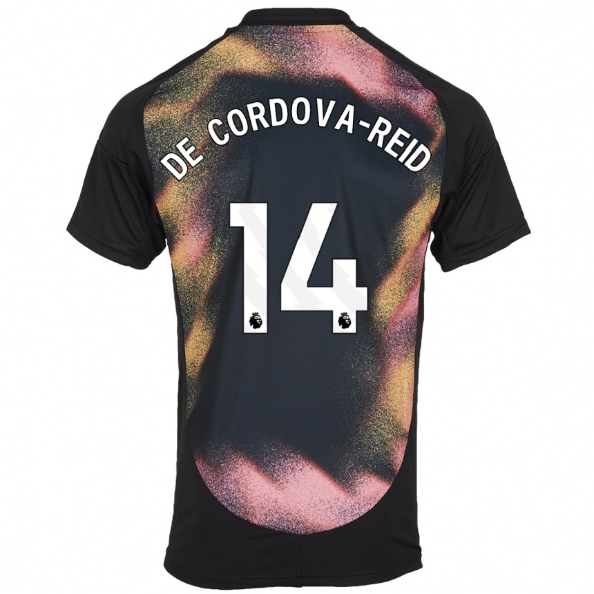 Enfant Football Maillot Bobby De Cordova-Reid #14 Noir Blanc Tenues Extérieur 2024/25 Canada