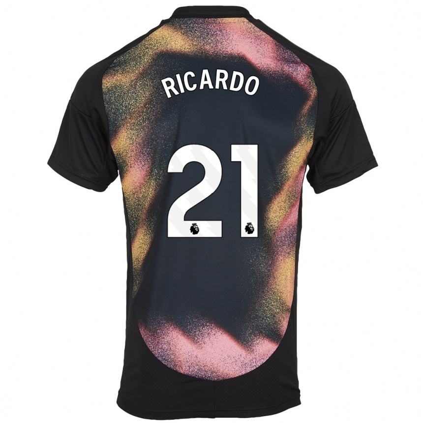 Kids Football Ricardo Pereira #21 Black White Away Jersey 2024/25 T-Shirt Canada