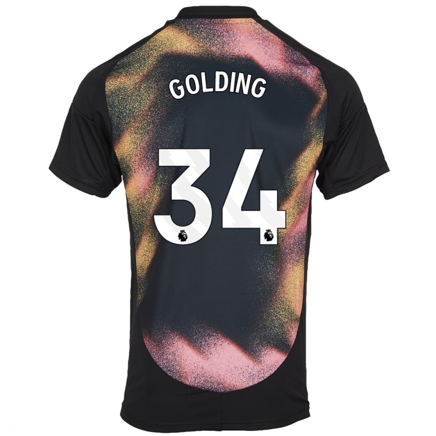 Kids Football Michael Golding #34 Black White Away Jersey 2024/25 T-Shirt Canada