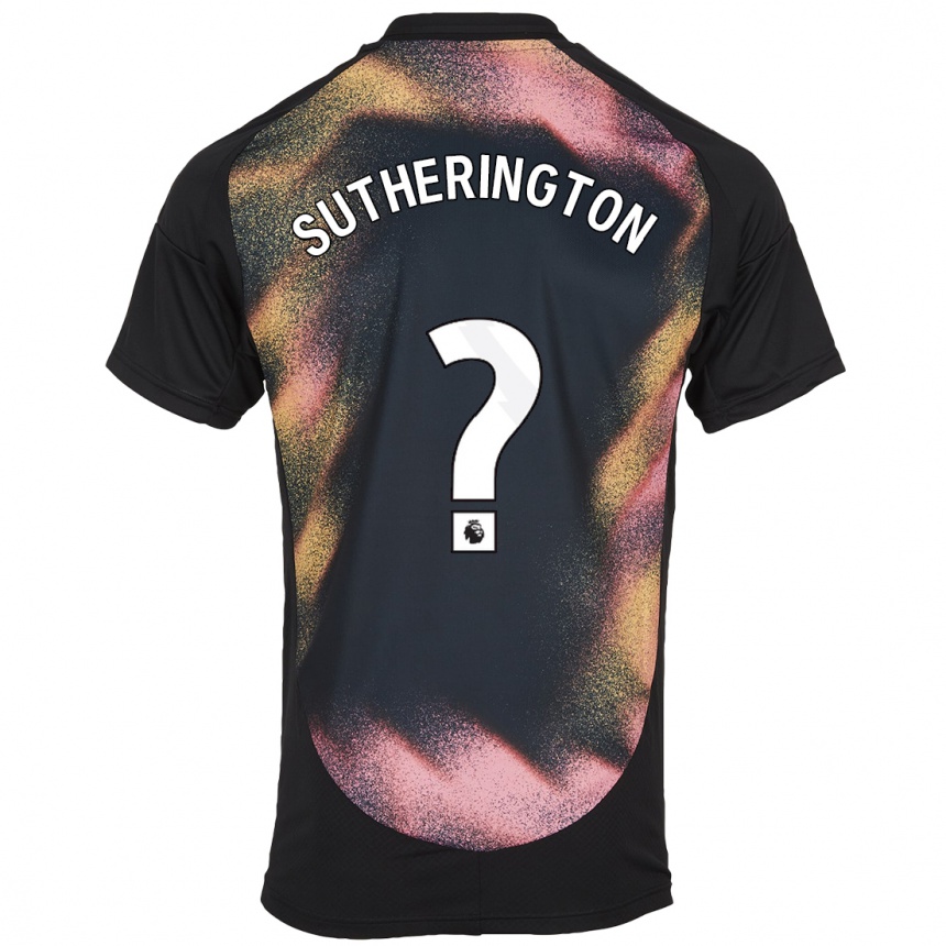 Kids Football Harry Sutherington #0 Black White Away Jersey 2024/25 T-Shirt Canada