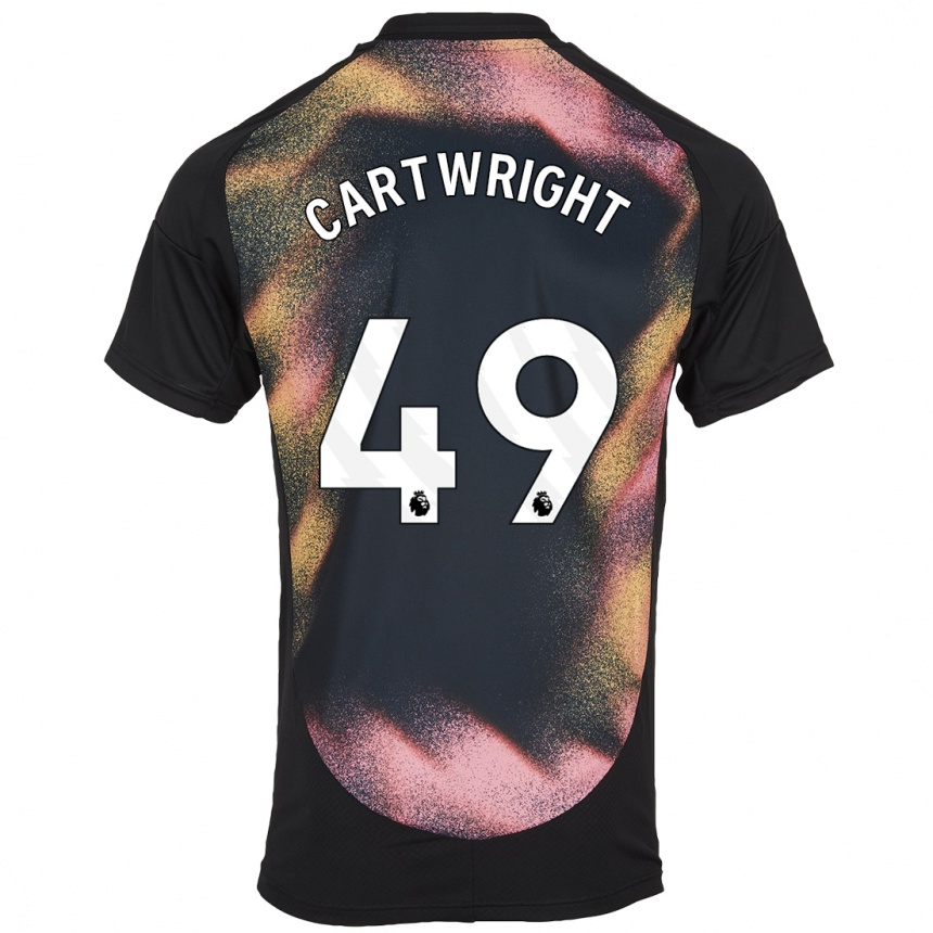 Kids Football Henry Cartwright #49 Black White Away Jersey 2024/25 T-Shirt Canada