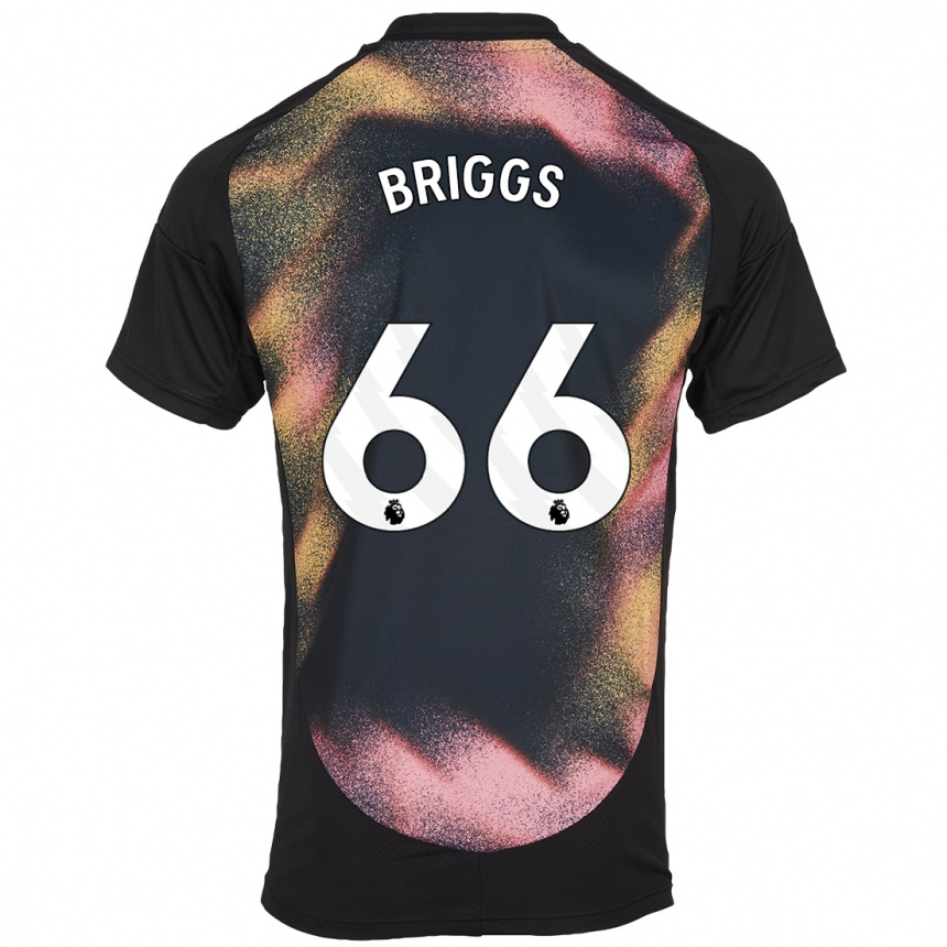 Kids Football Logan Briggs #66 Black White Away Jersey 2024/25 T-Shirt Canada