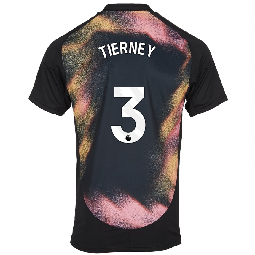 Kids Football Sam Tierney #3 Black White Away Jersey 2024/25 T-Shirt Canada