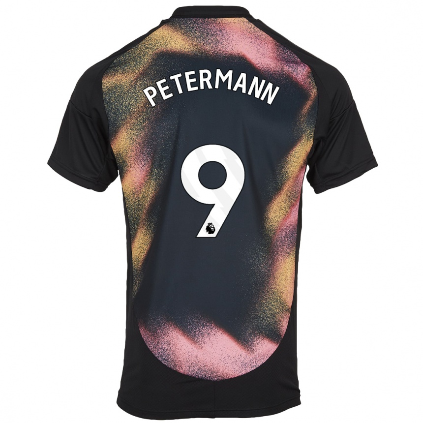 Kids Football Lena Petermann #9 Black White Away Jersey 2024/25 T-Shirt Canada