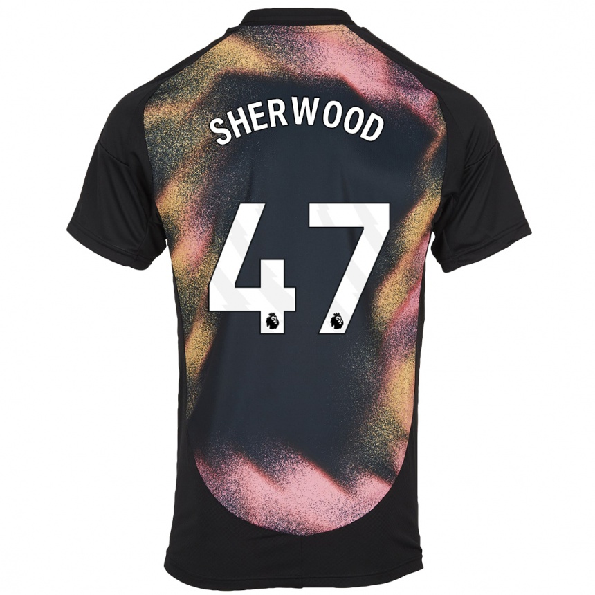 Kids Football Simone Sherwood #47 Black White Away Jersey 2024/25 T-Shirt Canada