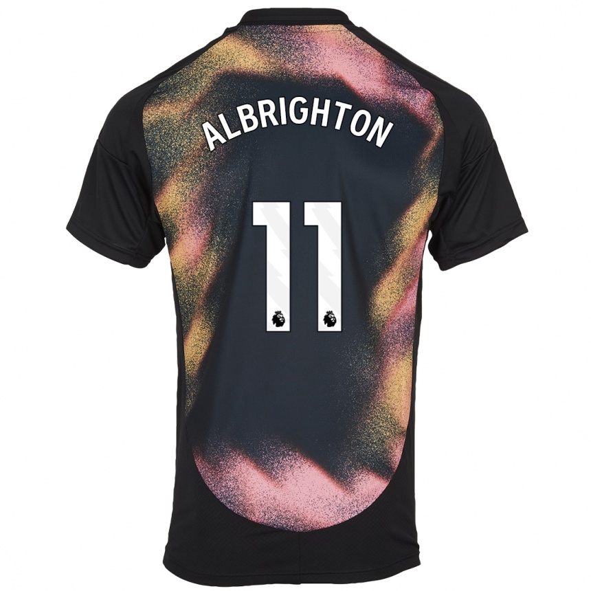 Kids Football Marc Albrighton #11 Black White Away Jersey 2024/25 T-Shirt Canada