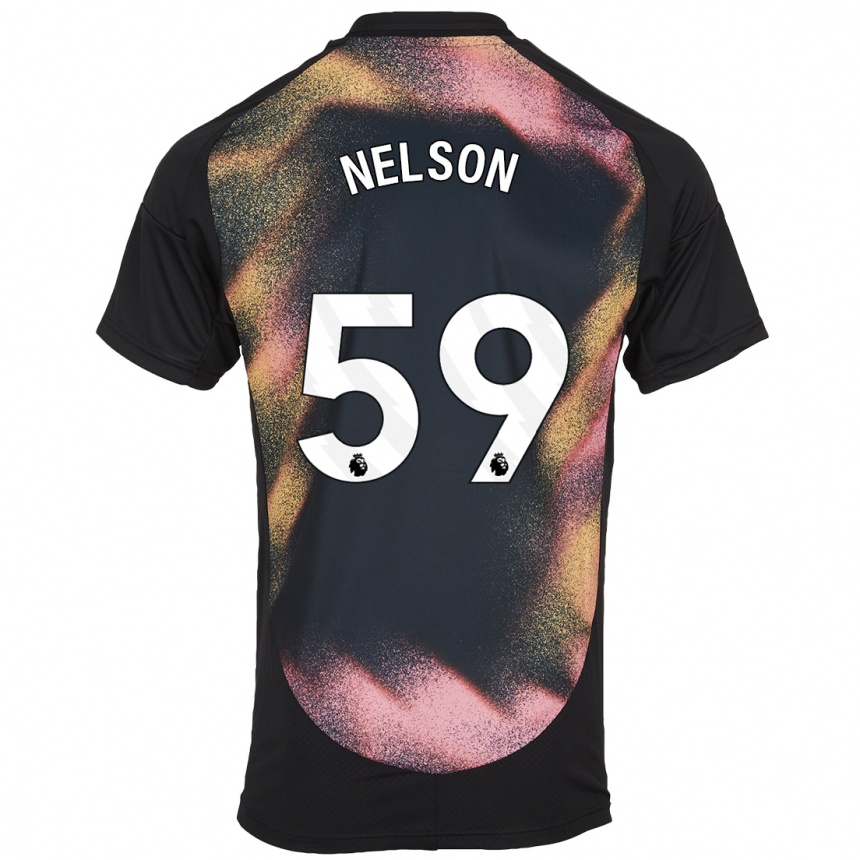 Kids Football Ronny Nelson #59 Black White Away Jersey 2024/25 T-Shirt Canada