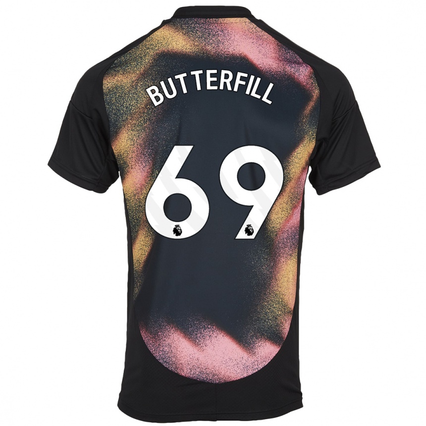 Kids Football Jack Butterfill #69 Black White Away Jersey 2024/25 T-Shirt Canada