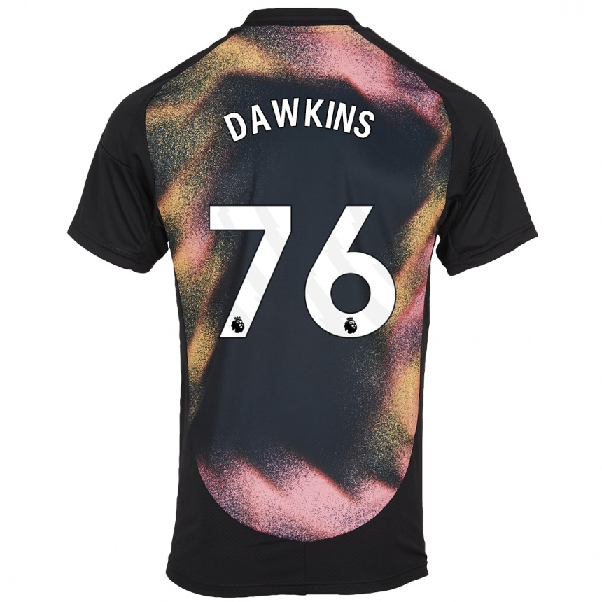 Kids Football Kartell Dawkins #76 Black White Away Jersey 2024/25 T-Shirt Canada