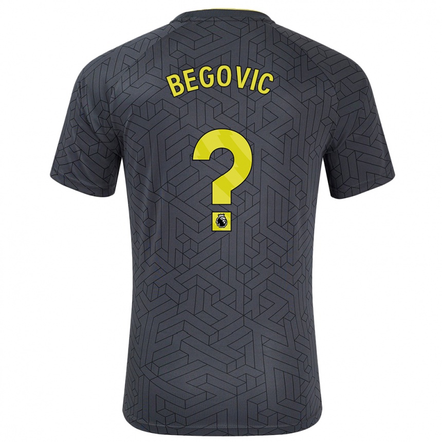 Kids Football Asmir Begovic #0 Black Yellow Away Jersey 2024/25 T-Shirt Canada