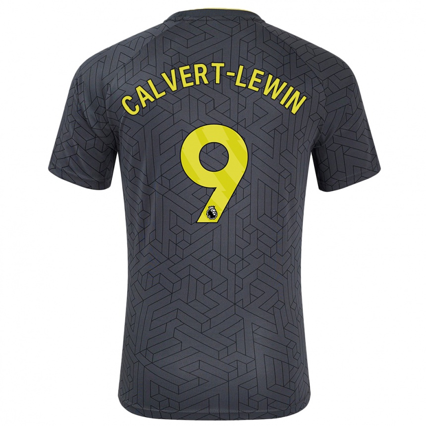 Kids Football Dominic Calvert-Lewin #9 Black Yellow Away Jersey 2024/25 T-Shirt Canada