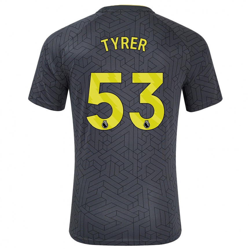 Kids Football Harry Tyrer #53 Black Yellow Away Jersey 2024/25 T-Shirt Canada